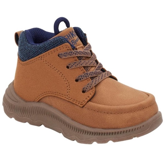 OshKosh B'gosh Other - OshKosh B’Gosh Classic Hiker Boots Size 5M Unisex Pull On Tan Navy